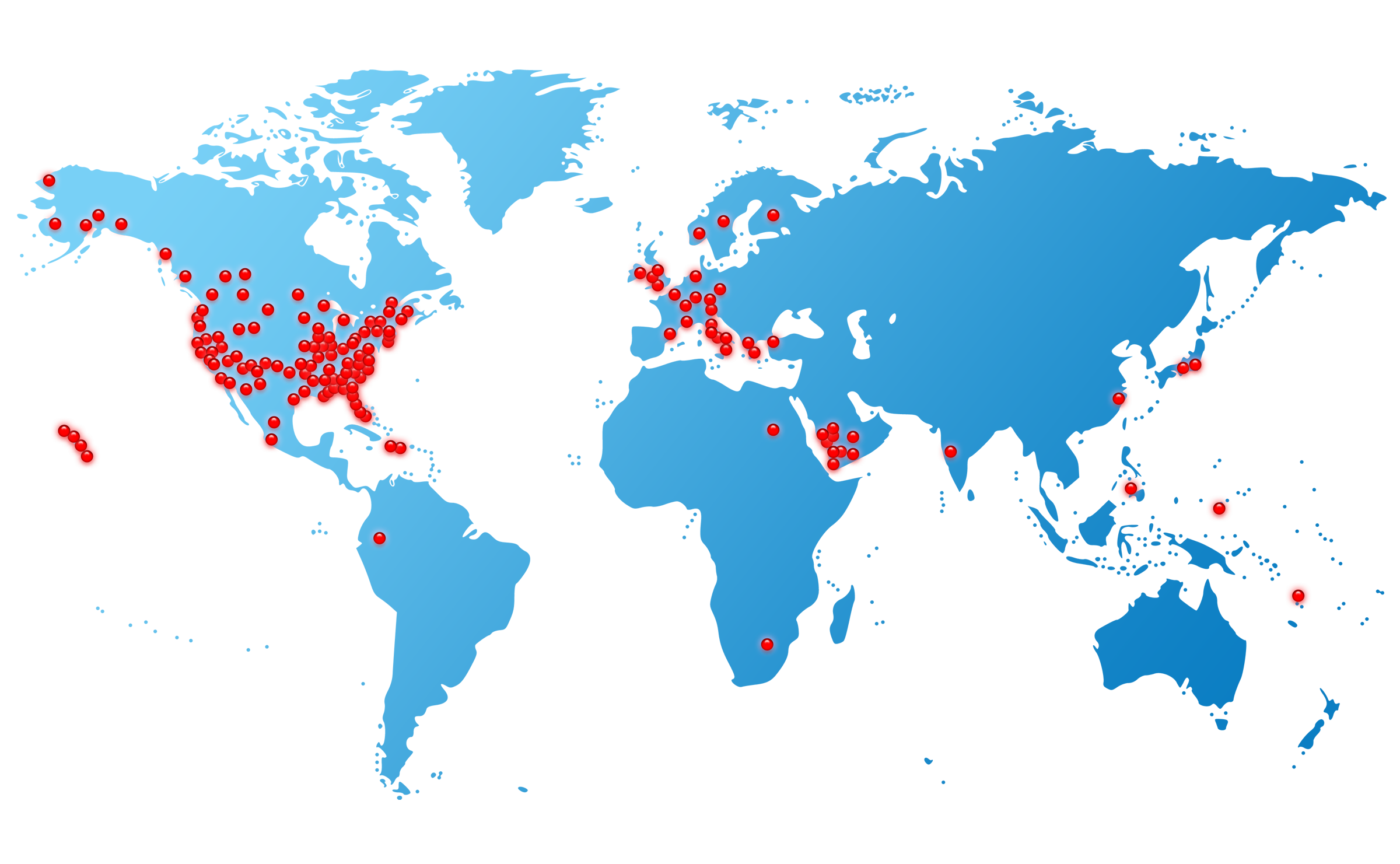 Moyer Associates, Inc project experience map - Worldwide